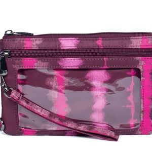 NWT Lug Peekaboo Convertible Wristlet Pouch Shibori Wine